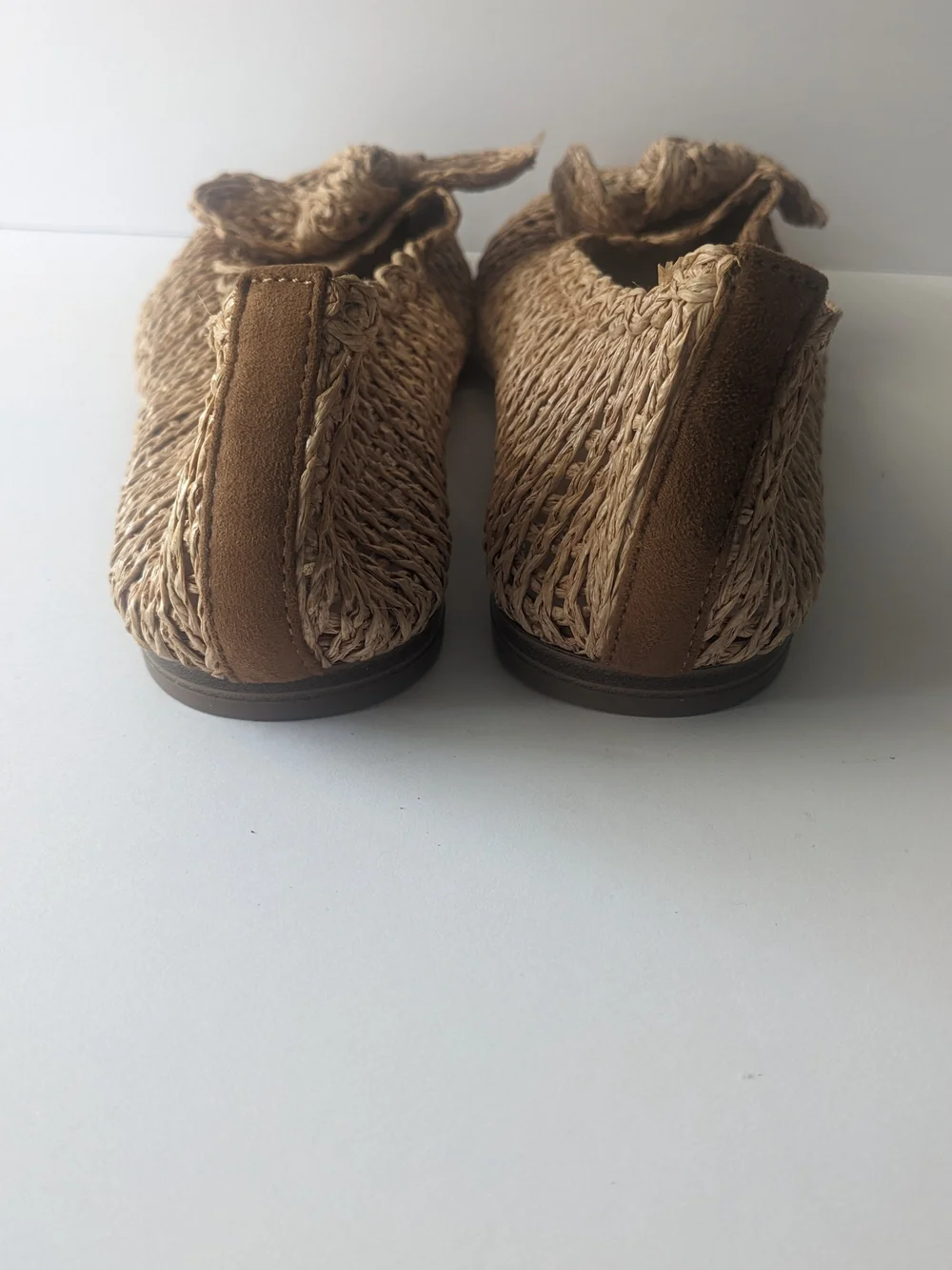 C. Est 1946 Braided Raffia Pointed Flats - Natural Tan 10